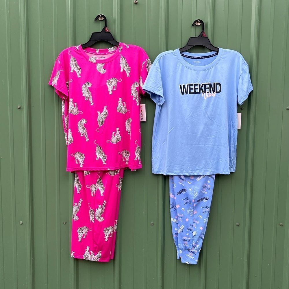 Women’s Ultra Soft Short Sleeve Pajama Lounge Sleep 2, 2-Piece Sets Size S